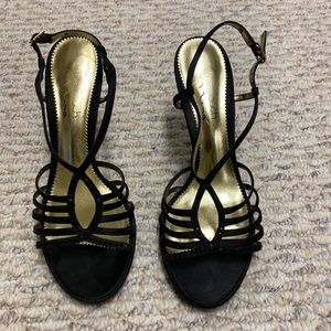 Black strappy heels